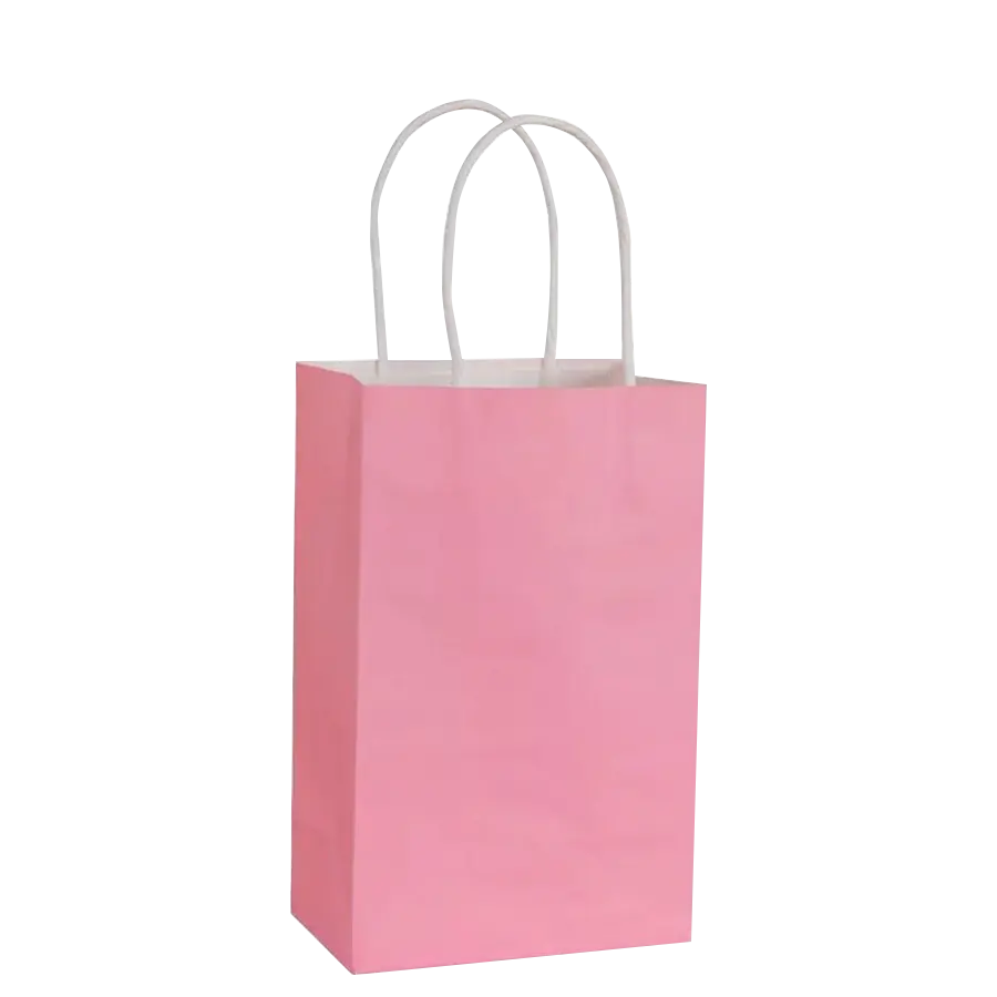 pink kraft bags