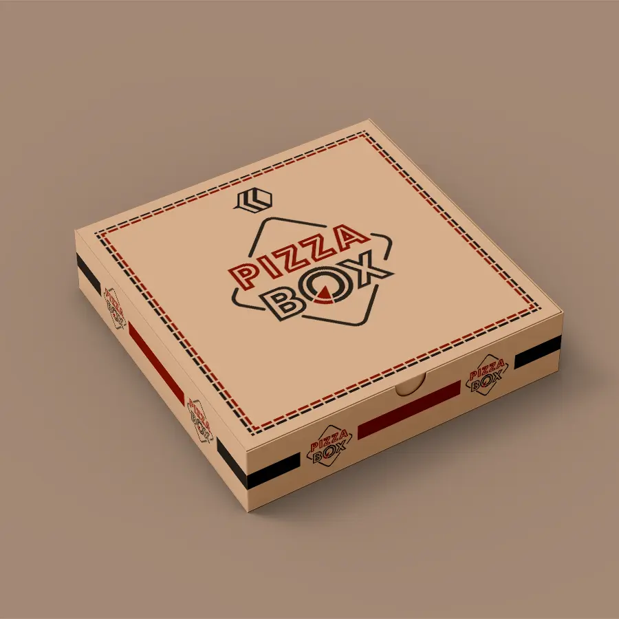 Pizza Box Kraft Paper 14 inch Open PNG Images & PSDs for Download