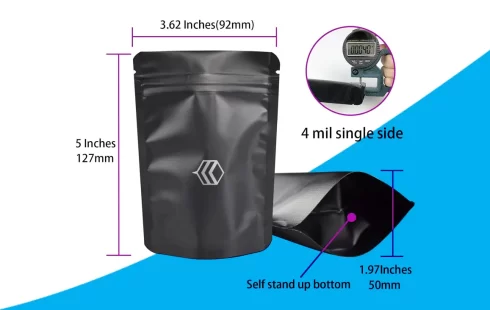 3.5g mylar bags dimensions