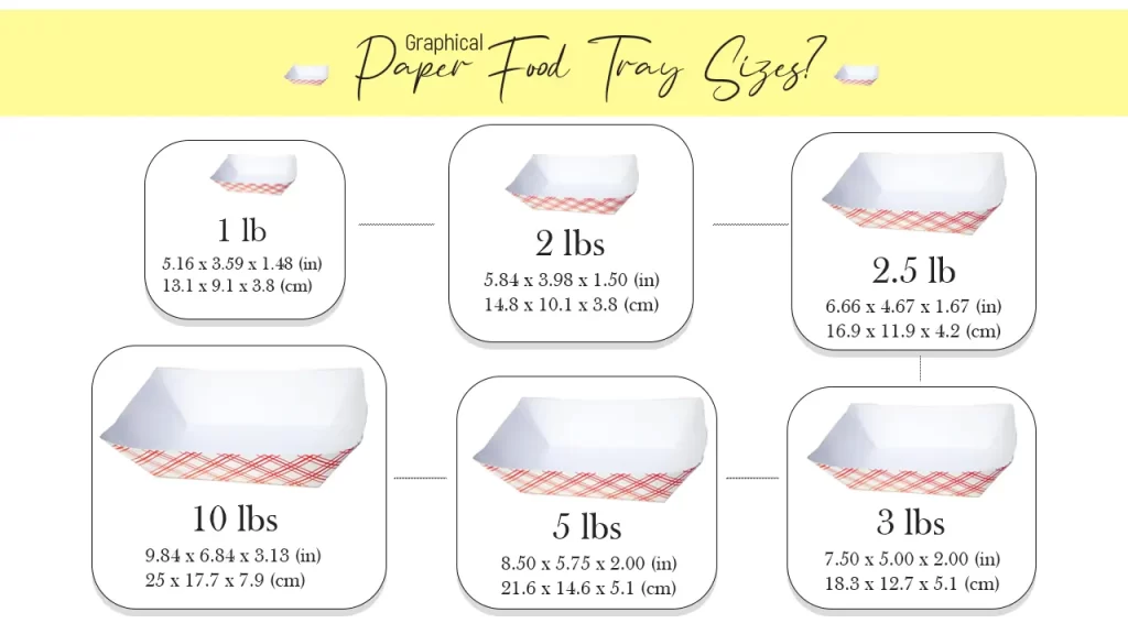 paper food tray sizes