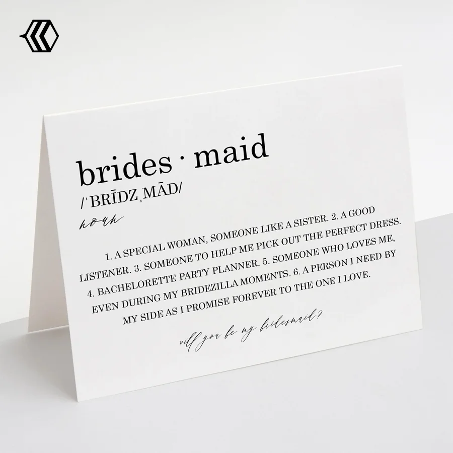 bridesmaid thank you card