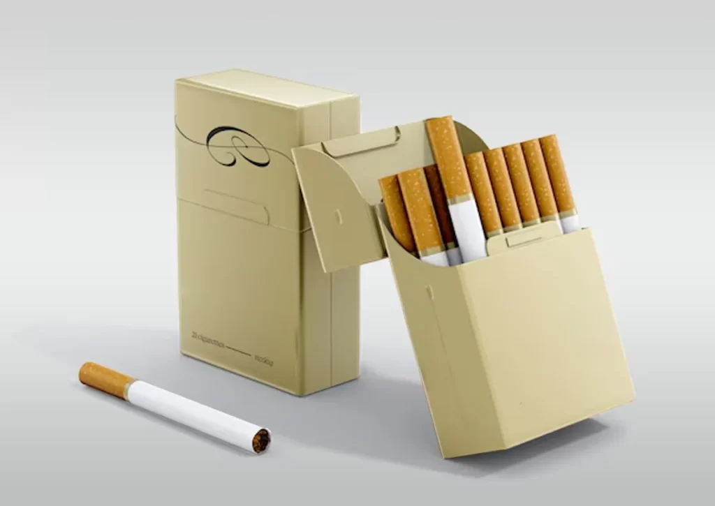 dimensions of a cigarette box