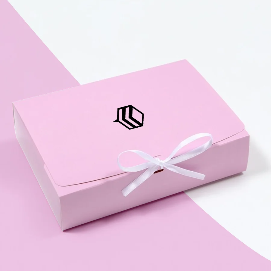 pink cardboard box with lid