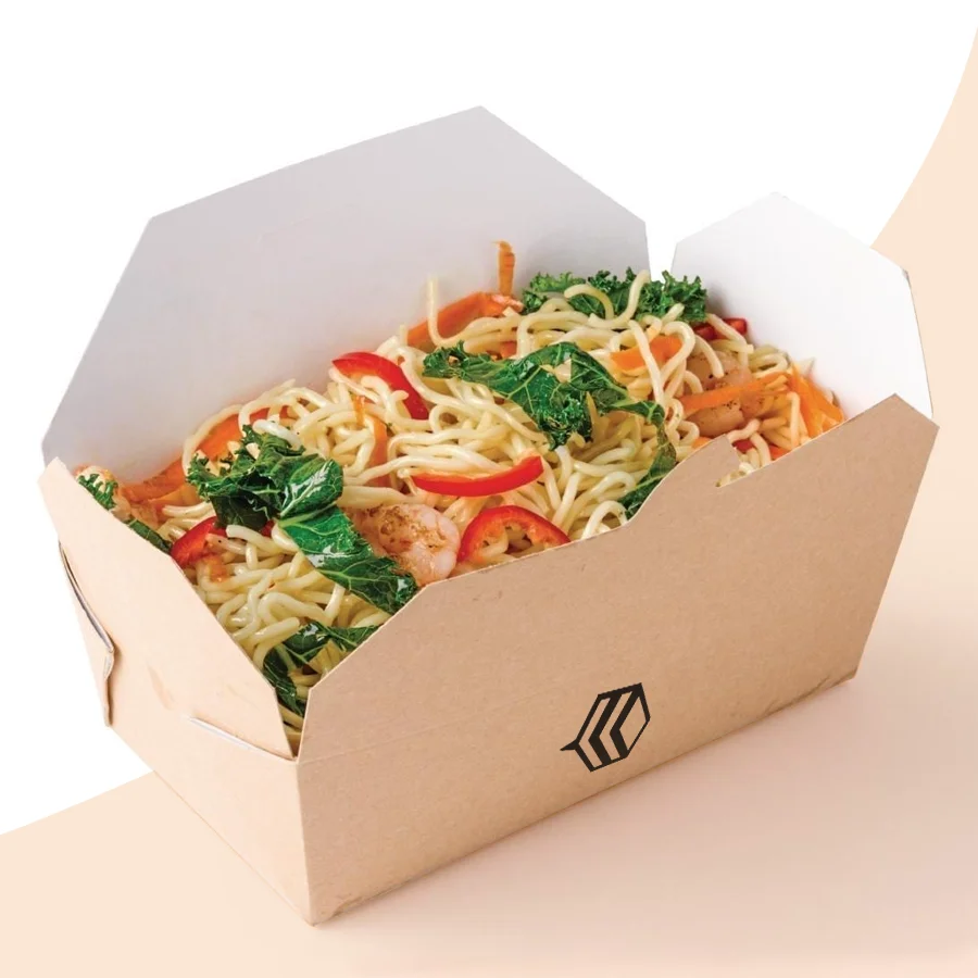 brown kraft food boxes