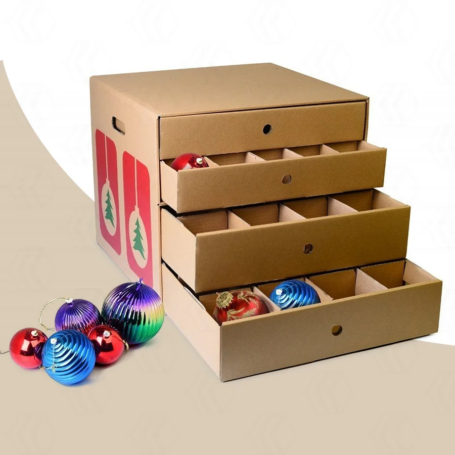cardboard ornament storage box