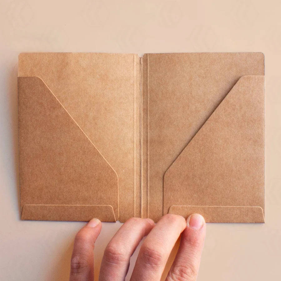 kraft paper folders with pockets