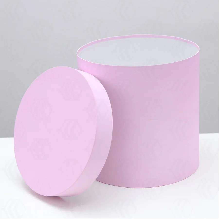 light pink round boxes