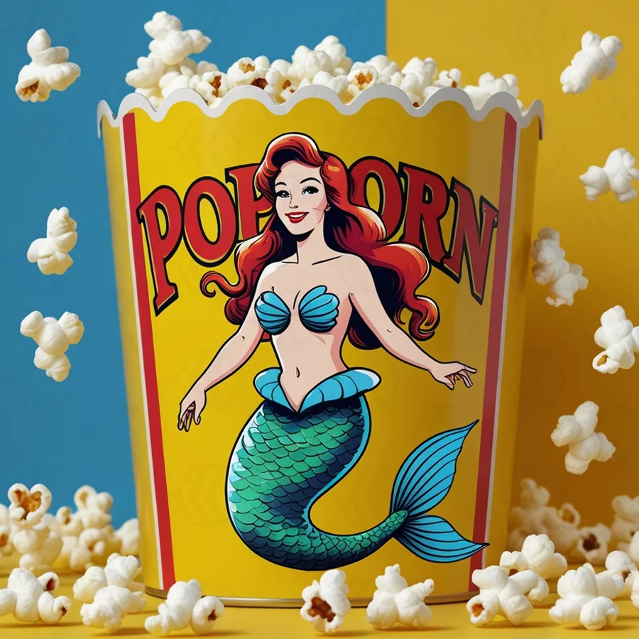 mermaid popcorn holder
