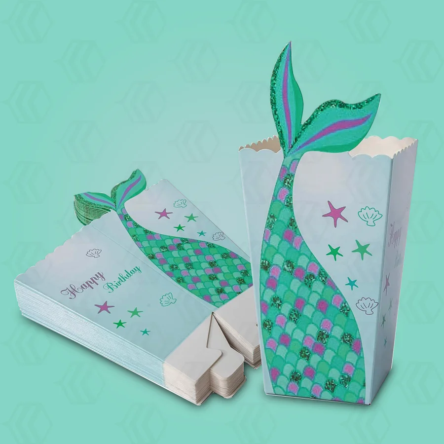 mermaid tail popcorn holder