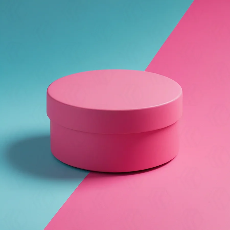 pink round boxes
