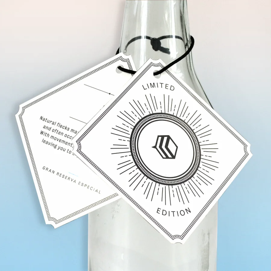 elastic bottle neck hang tags