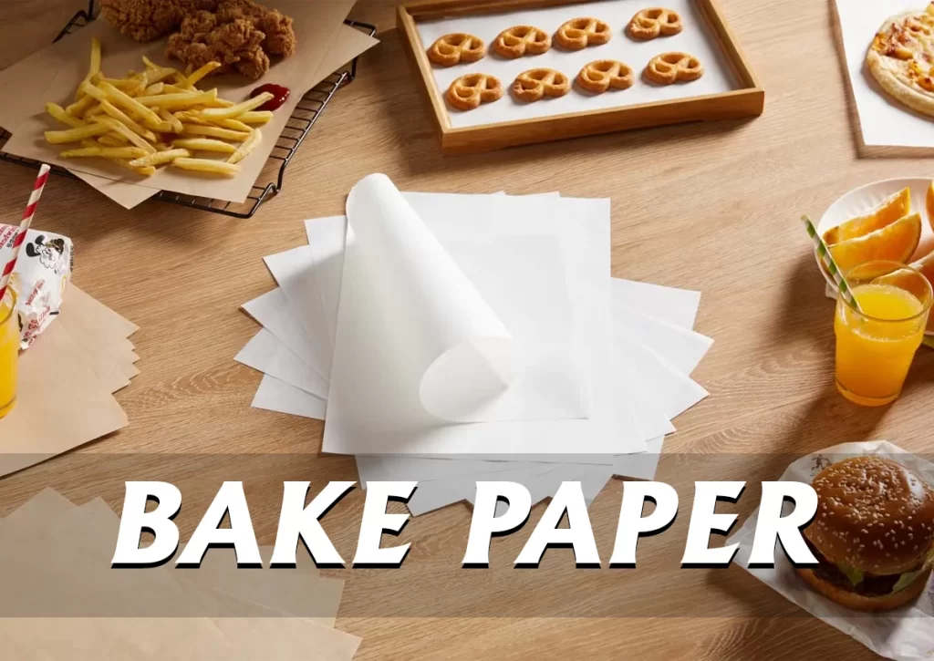 A stack of white baking paper sheets