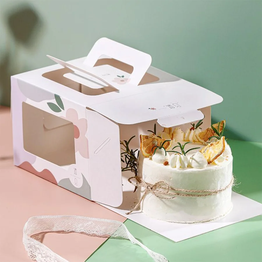 cardboard cake box with window