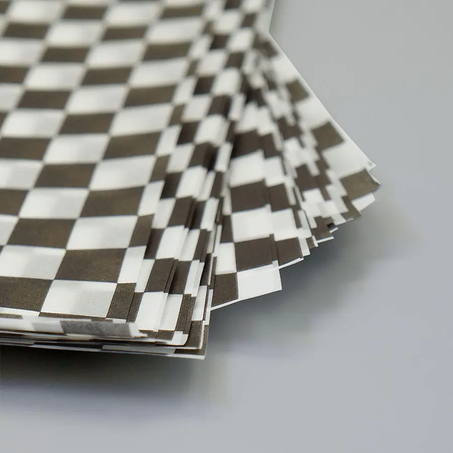 black-and-white-checkered-wax-paper
