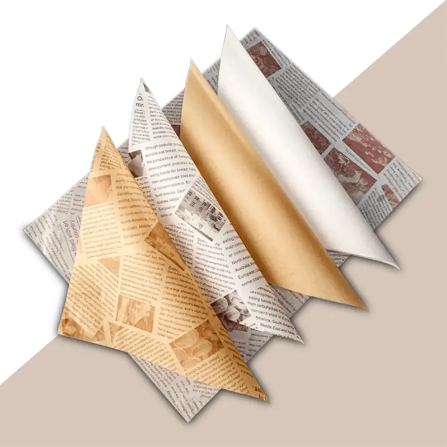 newspaper print wax paper