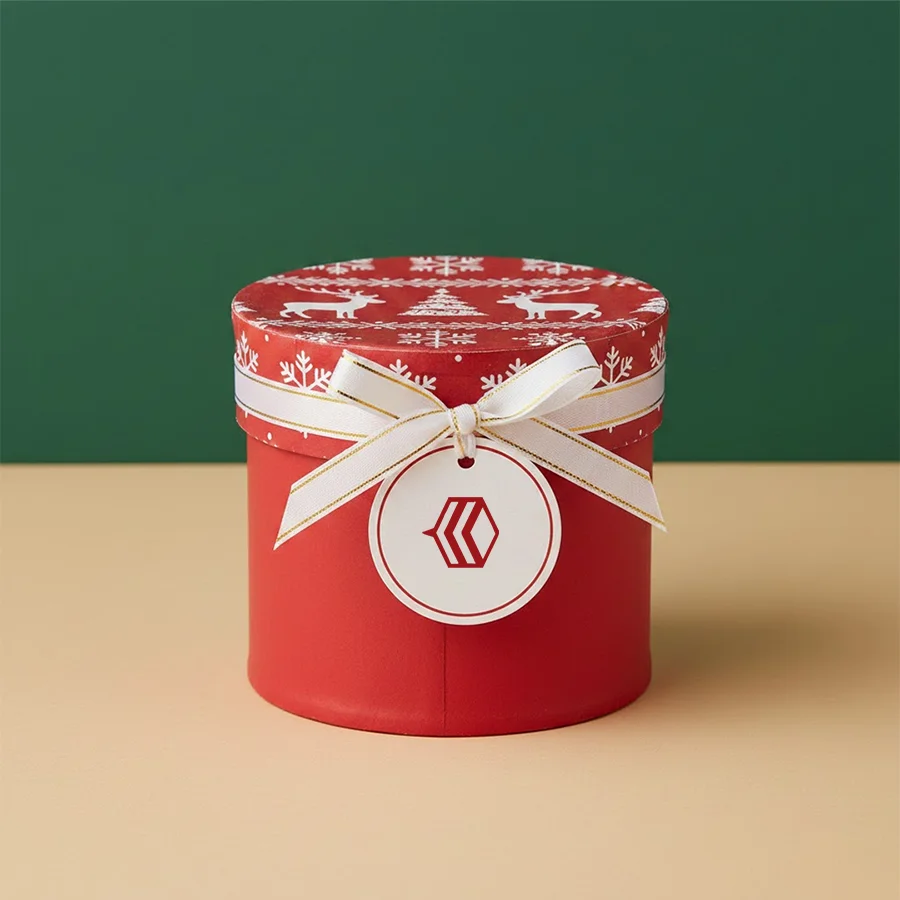 round-christmas-gift boxes-with-lids