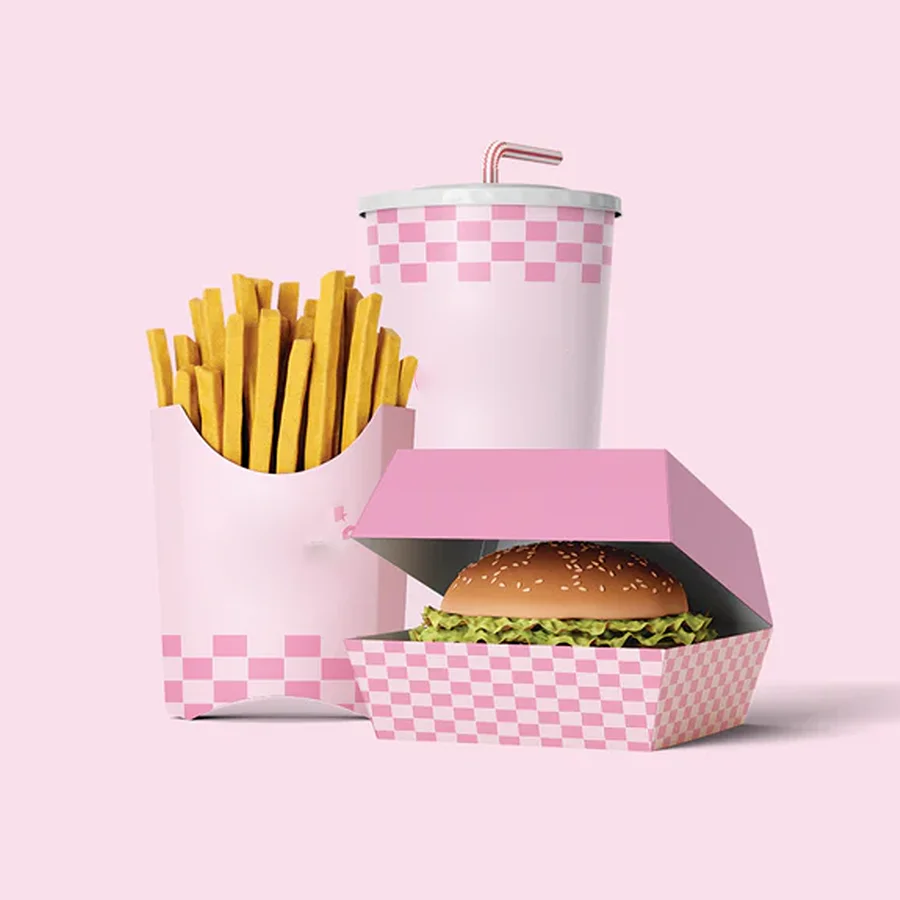 Pink Burger Boxes
